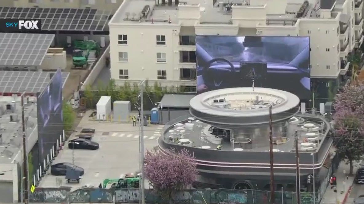 Tesla diner and drive-in theater in Hollywood nears completion